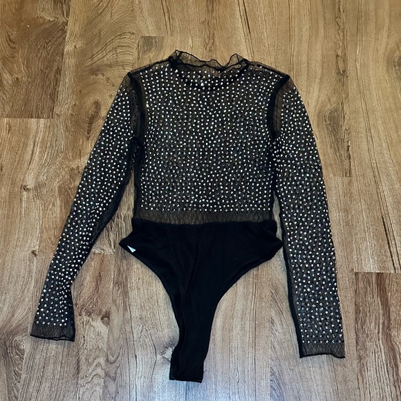 Mesh Rhinestone Bodysuit - Picture 2 of 3